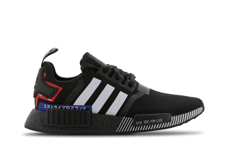 nmd black white blue